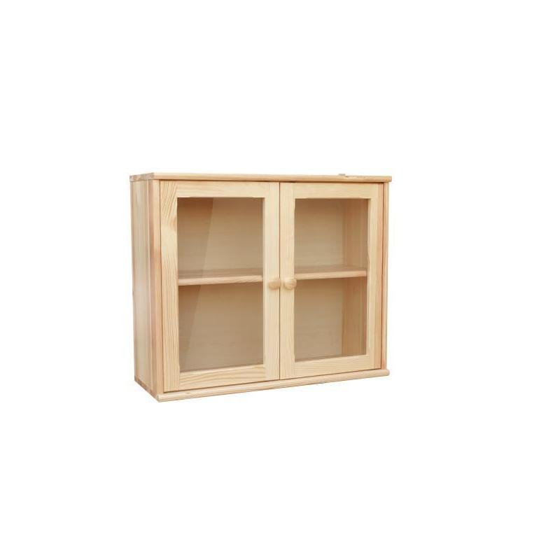 21. Szafka kuchenna sosnowa wisząca 80 II z szybą