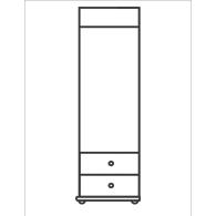 21. Szafa drewniana I 1D/2S bieliźniarka drążek