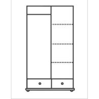 05a. Szafa sosnowa BORO II 2D/2S, dzielona, uchwyty metalowe