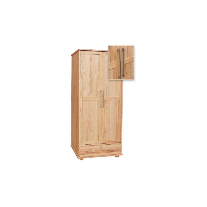 05a. Szafa sosnowa BORO II 2D/2S, dzielona, uchwyty metalowe