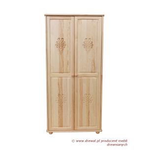 01. Szafa sosnowa rzeźbiona parzenica II 2D dzielona