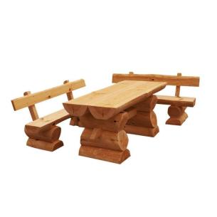 037. Komplet ogrodowy z bali 1+2 z oparciem