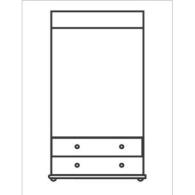 14. Szafa sosnowa II 2D/2S dziecinna drążek
