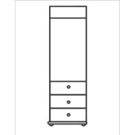 18. Szafa drewniana I 1D/3S drążek z lustrem