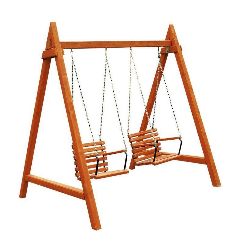 056. Huśtawka ogrodowa Drewal z dwoma siedzeniami