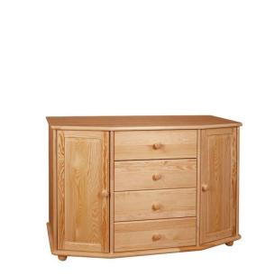 32. Komoda sosnowa 2+4 wypukła