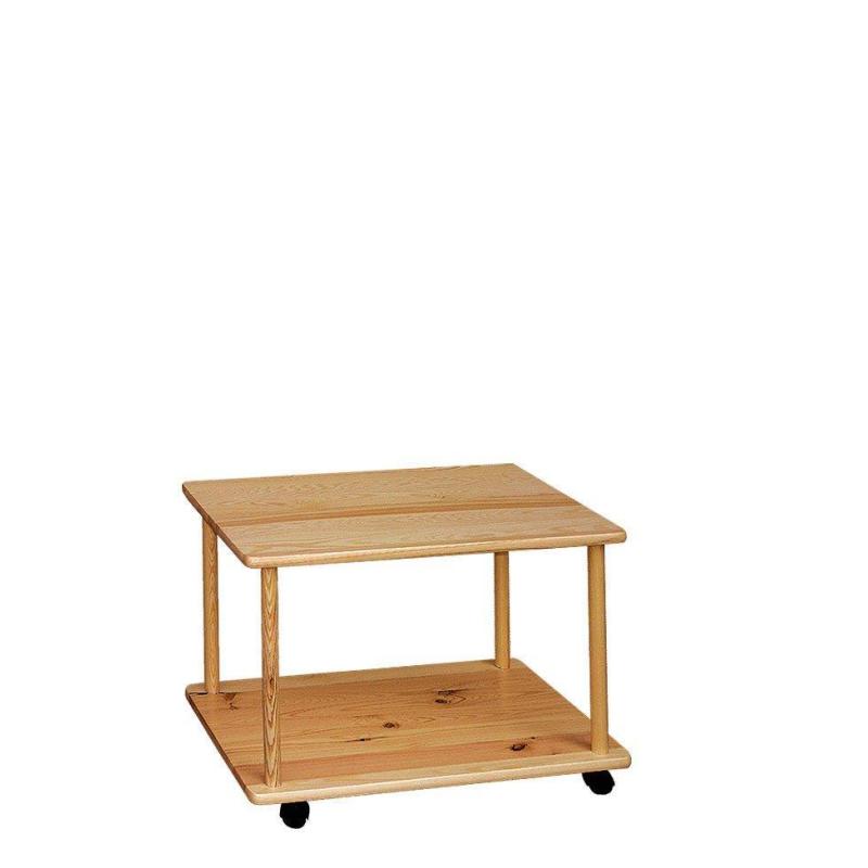 27. Stolik sosnowy prostokątny na kółkach