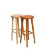 02. Taboret  drewniany bukowy barowy wys.75