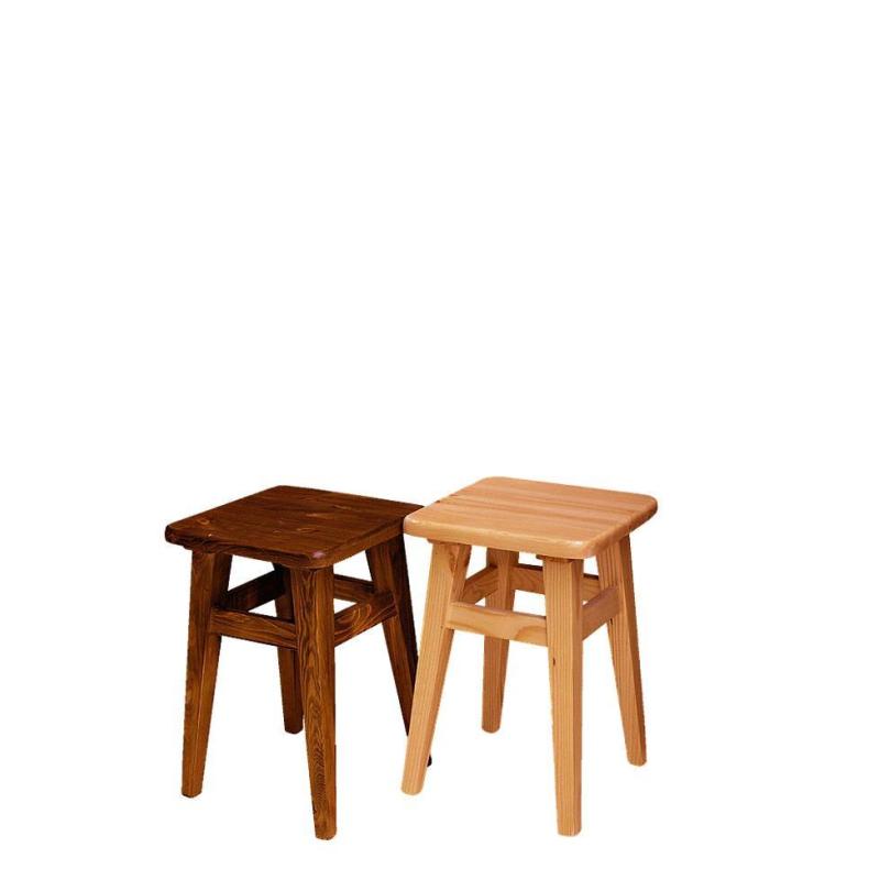 09. Taboret drewniany  sosnowy kwadratowy prosty