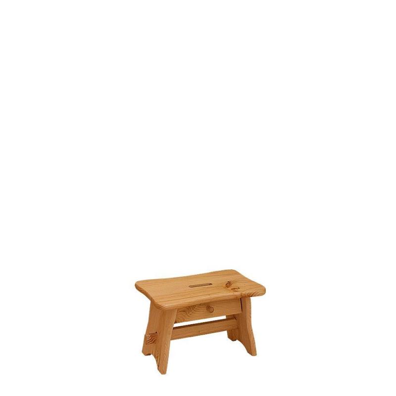 15. Stołeczek sosnowy z szufladką